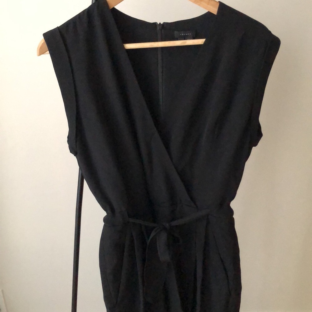 Theory black silk jumpsuit size 4